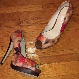 Aldo | Floral Autumn Peep Toe Heels